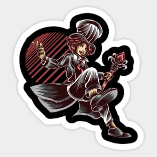 Artwork Illustration Talented Young Magician Sticker